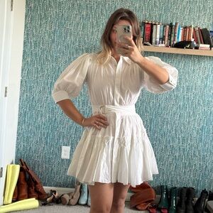 NWT Ramy Brook Dash Puff Sleeve Belted Mini Dress